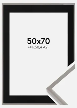 Ramme New Lifestyle Earth Grey 50x70 cm - Passepartout Sort 42x59,4 cm (A2)