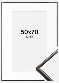 Ramme New Lifestyle Espresso Brown 50x70 cm - Passepartout Hvid 33x56 cm