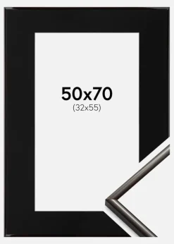 Ramme New Lifestyle Espresso Brown 50x70 cm - Passepartout Sort 33x56 cm