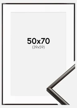 Ramme New Lifestyle Espresso Brown 50x70 cm - Passepartout Hvid 40x60 cm