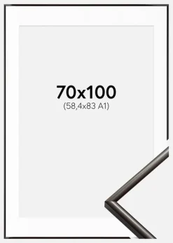 Ramme New Lifestyle Espresso Brown 70x100 cm - Passepartout Hvid 59,4x84 cm (A1)