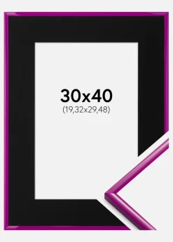 Ramme New Lifestyle Fuchsia 30x40 cm - Passepartout Sort 8x12 inches