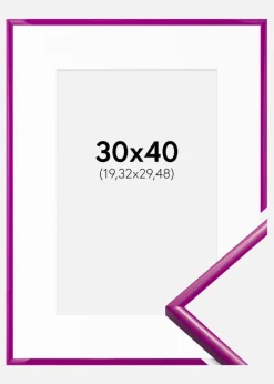 Ramme New Lifestyle Fuchsia 30x40 cm - Passepartout Hvid 8x12 inches