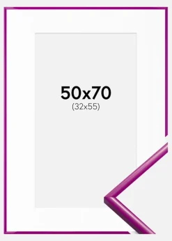 Ramme New Lifestyle Fuchsia 50x70 cm - Passepartout Hvid 33x56 cm