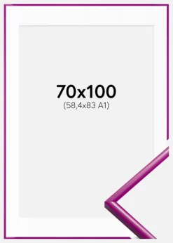 Ramme New Lifestyle Fuchsia 70x100 cm - Passepartout Hvid 59,4x84 cm (A1)