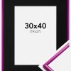 Ramme New Lifestyle Fuchsia 30x40 cm - Passepartout Sort 20x28 cm