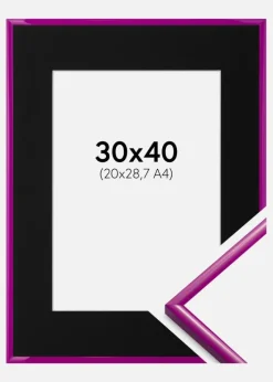 Ramme New Lifestyle Fuchsia 30x40 cm - Passepartout Sort 21x29,7 cm (A4)