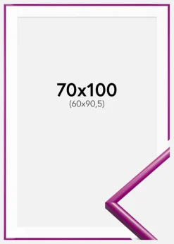 Ramme New Lifestyle Fuchsia 70x100 cm - Passepartout Hvid 61x91,5 cm