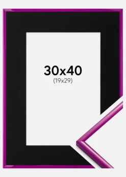 Ramme New Lifestyle Fuchsia 30x40 cm - Passepartout Sort 20x30 cm