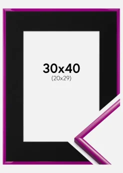 Ramme New Lifestyle Fuchsia 30x40 cm - Passepartout Sort 21x30 cm