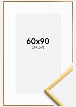 Ramme New Lifestyle Gold 60x90 cm - Passepartout Hvid 40x70 cm