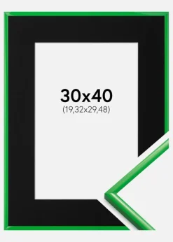 Ramme New Lifestyle Grass Green 30x40 cm - Passepartout Sort 8x12 inches