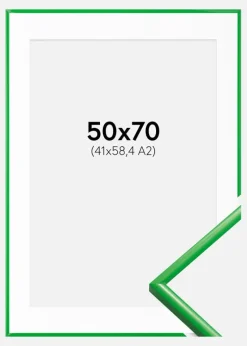 Ramme New Lifestyle Grass Green 50x70 cm - Passepartout Hvid 42x59,4 cm (A2)