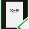 Ramme New Lifestyle Grass Green 30x40 cm - Passepartout Sort 20x30 cm