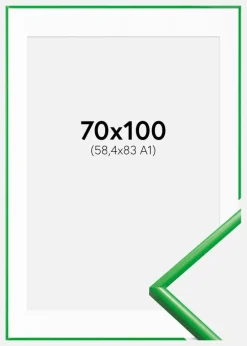 Ramme New Lifestyle Grass Green 70x100 cm - Passepartout Hvid 59,4x84 cm (A1)