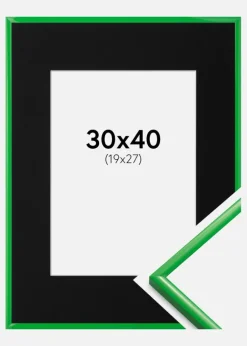 Ramme New Lifestyle Grass Green 30x40 cm - Passepartout Sort 20x28 cm