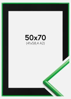 Ramme New Lifestyle Grass Green 50x70 cm - Passepartout Sort 42x59,4 cm (A2)