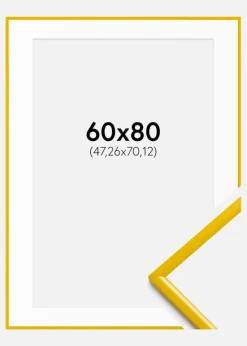 Ramme New Lifestyle Gul 60x80 cm - Passepartout Hvid 19x28 inches