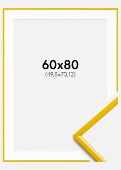 Ramme New Lifestyle Gul 60x80 cm - Passepartout Hvid 20x28 inches