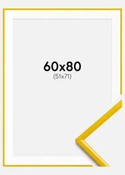Ramme New Lifestyle Gul 60x80 cm - Passepartout Hvid 52x72 cm