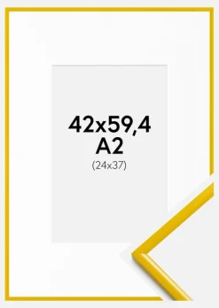 Ramme New Lifestyle Gul 42x59,4 cm - Passepartout Hvid 25x38 cm