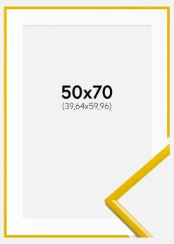 Ramme New Lifestyle Gul 50x70 cm - Passepartout Hvid 16x24 inches