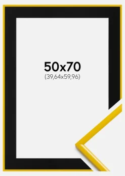 Ramme New Lifestyle Gul 50x70 cm - Passepartout Sort 16x24 inches