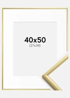 Ramme New Lifestyle Guld 40x50 cm - Passepartout Hvid 28x35 cm