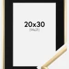 Ramme New Lifestyle Guld 20x30 cm - Passepartout Sort 15x22 cm