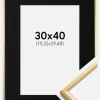 Ramme New Lifestyle Guld 30x40 cm - Passepartout Sort 8x12 inches