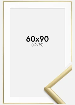 Ramme New Lifestyle Guld 60x90 cm - Passepartout Hvid 50x80 cm