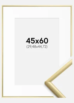 Ramme New Lifestyle Guld 45x60 cm - Passepartout Hvid 12x18 inches