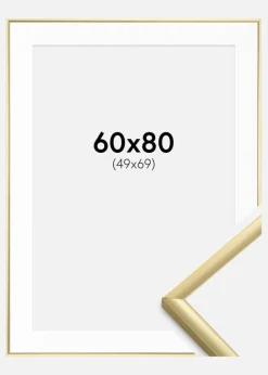 Ramme New Lifestyle Guld 60x80 cm - Passepartout Hvid 50x70 cm