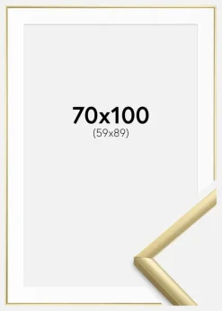 Ramme New Lifestyle Guld 70x100 cm - Passepartout Hvid 60x90 cm