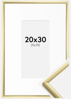 Ramme New Lifestyle Guld 20x30 cm - Passepartout Hvid 10x20 cm