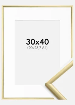 Ramme New Lifestyle Guld 30x40 cm - Passepartout Hvid 21x29,7 cm (A4)