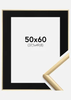 Ramme New Lifestyle Guld 50x60 cm - Passepartout Sort 15x20 inches