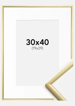 Ramme New Lifestyle Guld 30x40 cm - Passepartout Hvid 20x30 cm
