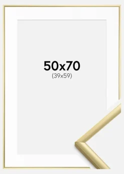 Ramme New Lifestyle Guld 50x70 cm - Passepartout Hvid 40x60 cm