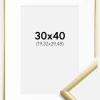 Ramme New Lifestyle Guld 30x40 cm - Passepartout Hvid 8x12 inches