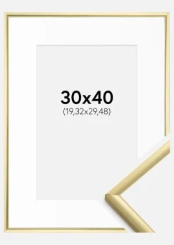 Ramme New Lifestyle Guld 30x40 cm - Passepartout Hvid 8x12 inches