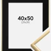 Ramme New Lifestyle Guld 40x50 cm - Passepartout Sort 30x40 cm