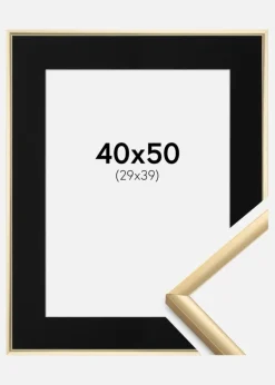 Ramme New Lifestyle Guld 40x50 cm - Passepartout Sort 30x40 cm