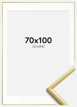 Ramme New Lifestyle Guld 70x100 cm - Passepartout Hvid 62x85 cm