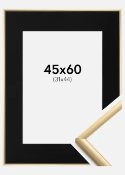 Ramme New Lifestyle Guld 45x60 cm - Passepartout Sort 32x45 cm