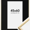 Ramme New Lifestyle Guld 45x60 cm - Passepartout Sort 12x18 inches