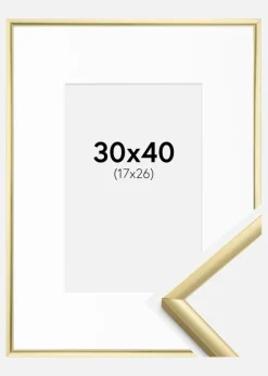 Ramme New Lifestyle Guld 30x40 cm - Passepartout Hvid 18x27 cm