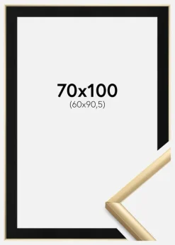 Ramme New Lifestyle Guld 70x100 cm - Passepartout Sort 61x91,5 cm