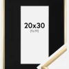 Ramme New Lifestyle Guld 20x30 cm - Passepartout Sort 10x20 cm