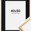 Ramme New Lifestyle Guld 40x50 cm - Passepartout Sort 29,7x42 cm (A3)